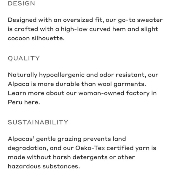 Cuyana Oversized 100% Baby Alpaca Sweater Top One Size Beige Tan - Picture 12 of 12